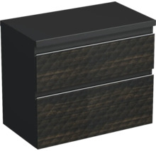 Dulap bază lavoar Jungborn TRENTA, PAL, mâner argintiu, 80 cm, negru-maro