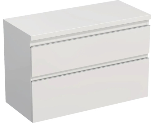 Dulap bază lavoar Jungborn TRENTA, PAL, mâner argintiu, 100 cm, alb lucios Dulap bază lavoar Jungborn TRENTA, PAL, mâner argintiu, 100 cm, alb lucios