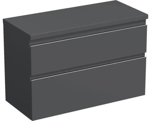 Dulap bază lavoar Jungborn TRENTA, PAL, mâner argintiu, 100 cm, antracit mat Dulap bază lavoar Jungborn TRENTA, PAL, mâner argintiu, 100 cm, antracit mat