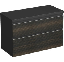 Dulap bază lavoar Jungborn TRENTA, PAL, mâner argintiu, 100 cm, negru-maro