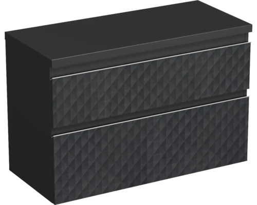 Dulap bază lavoar Jungborn TRENTA, PAL, mâner argintiu, 100 cm, negru mat Dulap bază lavoar Jungborn TRENTA, PAL, mâner argintiu, 100 cm, negru mat