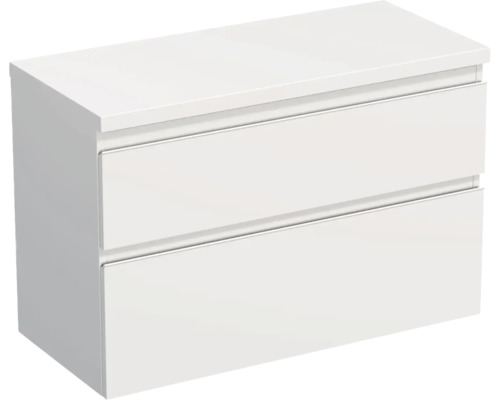Dulap bază lavoar Jungborn TRENTA, PAL, mâner alb, 100 cm, alb mat