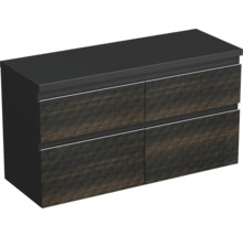 Dulap bază lavoar Jungborn TRENTA, PAL, mâner argintiu, 120 cm, negru-maro