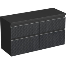 Dulap bază lavoar Jungborn TRENTA, geometric, PAL, mâner argintiu, 120 cm, negru mat