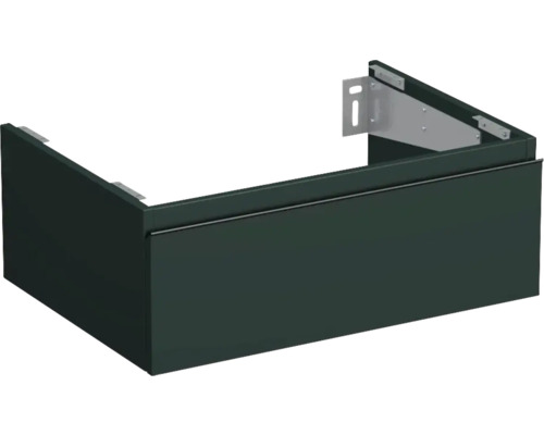 Dulap bază lavoar baie suspendat Jungborn TRENTA 70 cm PAL verde mâner negru Dulap inferior de lavoar în design întunecat cu material de fixare.