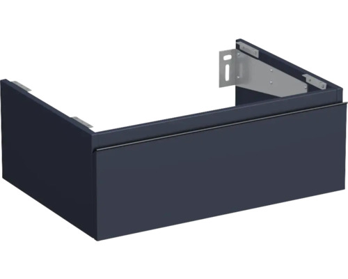 Dulap bază lavoar baie suspendat Jungborn TRENTA 70 cm PAL albastru Marino mâner negru Dulap inferior de lavabo fără lavabo pentru designul băii