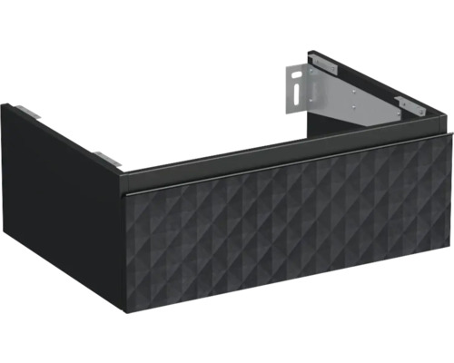 Dulap bază lavoar baie suspendat Jungborn TRENTA 70 cm PAL negru mat geometric 2 Dulap inferior de lavabo cu model geometric
