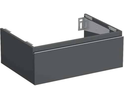 Dulap bază lavoar baie suspendat Jungborn TRENTA 70 cm PAL antracit mat mâner argintiu Dulap sub chiuvetă pentru designul băii