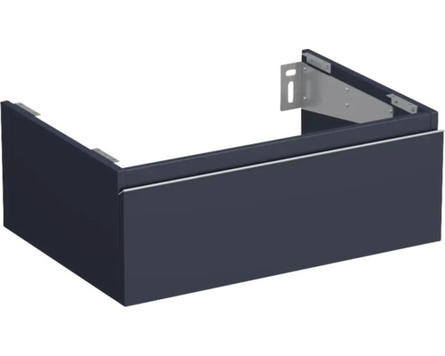 Dulap bază lavoar baie suspendat Jungborn TRENTA 70 cm PAL albastru Marino mâner argintiu Dulap inferior de lavabo fără chiuvetă