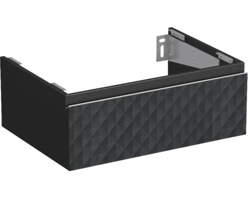 Dulap bază lavoar baie suspendat Jungborn TRENTA 70 cm PAL negru mat geometric 1 Dulap inferior pentru lavoar cu model geometric
