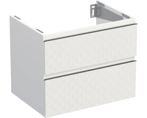Dulap bază lavoar baie suspendat Jungborn TRENTA 70 cm PAL alb mat geometric Dulap inferior cu două sertare pentru lavoar