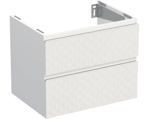 Dulap bază lavoar baie suspendat Jungborn TRENTA 70 cm PAL alb mat geometric 4 Dulap inferior de lavoar cu două sertare pentru baie