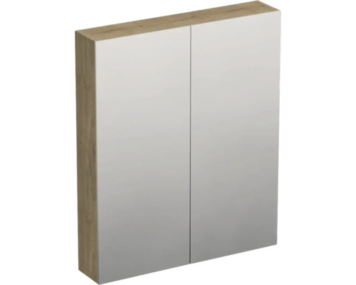 Dulap baie cu oglindă Jungborn TRENTA, PAL, 60X72 cm stejar Halifax