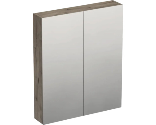 Dulap baie cu oglindă Jungborn TRENTA 60x72 cm PAL stejar Wellington 2 uşi Dulap cu oglindă cu două uși și decor din lemn