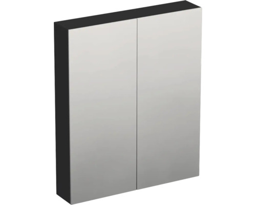 Dulap baie cu oglindă Jungborn TRENTA 60x72 cm PAL geometric negru 2 uşi Dulap cu oglindă cu două uși pentru baie