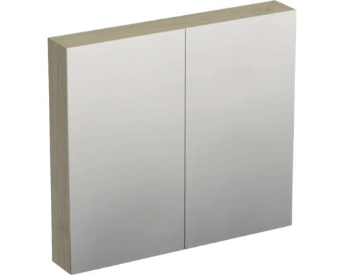 Dulap baie cu oglindă Jungborn TRENTA, PAL, 80x72 cm stejar Kendal
