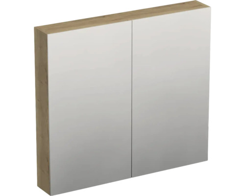 Dulap baie cu oglindă Jungborn TRENTA, PAL, 80x72 cm stejar Halifax