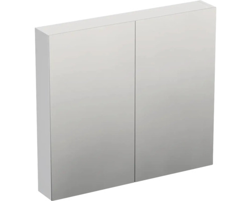 Dulap baie cu oglindă Jungborn TRENTA, PAL, 80x72 cm alb lucios