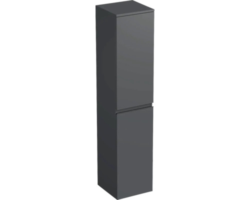 Dulap baie înalt suspendat 35x161,8 cm PAL antracit Jungborn TRENTA st. mâner negru Dulap suspendat pentru baie cu două uși