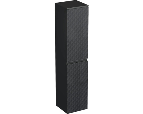Dulap baie înalt suspendat 35x161,8 cm PAL negru mat Jungborn TRENTA st. geometric 2 Dulap înalt de baie cu model geometric
