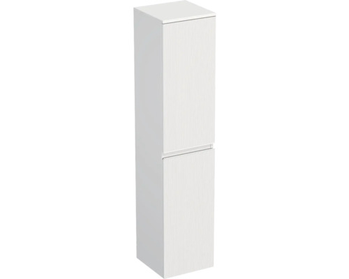 Dulap baie înalt suspendat 35x161,8 cm PAL alb mat Jungborn TRENTA st. riflaj 1 Dulap înalt de baie alb cu două uși