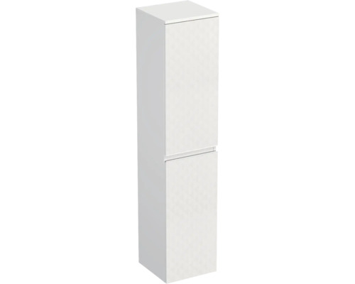 Dulap baie înalt suspendat 35x161,8 cm PAL alb mat Jungborn TRENTA st. geometric 1 Dulap înalt de baie alb cu două uși