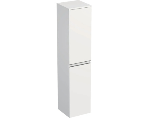 Dulap baie înalt suspendat 35x161,8 cm PAL alb mat Jungborn TRENTA dr. mâner negru Dulap înalt de baie alb cu două sertare