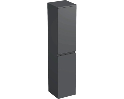 Dulap baie înalt suspendat 35x161,8 cm PAL antracit Jungborn TRENTA dr. mâner negru Dulap înalt de baie cu două uși pentru spațiu suplimentar de depozitare
