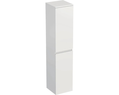 Dulap baie înalt suspendat 35x161,8 cm PAL alb lucios Jungborn TRENTA dr. mâner alb Dulap înalt de baie alb cu două sertare