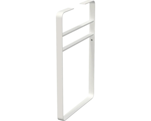 Cadru suport blat lavoar baie 45x68 cm metal alb Jungborn TRENTA rotunjit Suport de prosoape cu două bare pentru baie