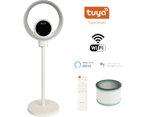 Purificator de aer Be Cool cu telecomandă și filtru, compatibil cu Tuya Smart, Wifi, Alexa și Google Assistant