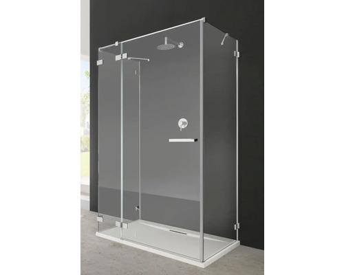 Perete lateral pentru cabină duș Euphoria S1, 80x200 cm, sticlă securizată transparentă, profil crom