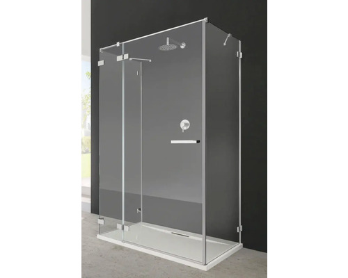 Perete lateral pentru cabină duș Euphoria S1, 90x200 cm, sticlă securizată transparentă, profil crom