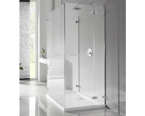 Perete lateral pentru cabină duș Euphoria S3, 90x200 cm, sticlă securizată transparentă, profil crom
