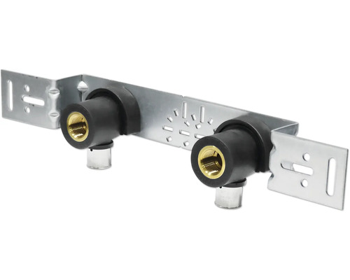 Placă montaj unghiulară veporit. Connect 20x1/2" 52 mm cu izolare fonică Element de montaj pentru robinet de perete cu două racorduri