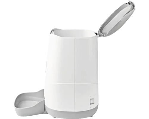 Distribuitor de hrană pentru animale de companie cu capac deschis și bol pentru hrană