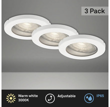 Spoturi LED încastrate Kowali GU10 5W Ø85 mm, becuri LED incluse, alb, pachet 3 bucăți-thumb-1