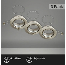Spoturi LED încastrate Ring GU10 max. 1x35W Ø86 mm, nichel mat, pachet 3 bucăți