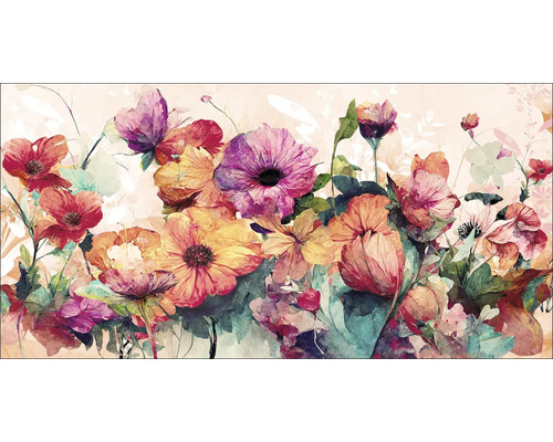 Tablou canvas Watercolor Flowers XI 50x100 cm