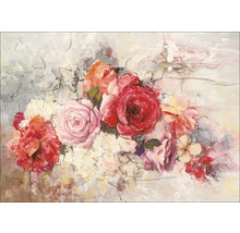 Tablou pictat manual Colored Flowers VIII 70x50 cm