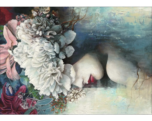 Tablou pictat manual Flowers On Her Face IX 50x70 cm