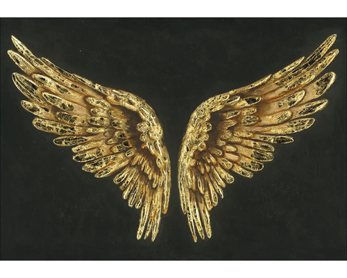 Tablou pictat manual Golden Wings 100x70 cm