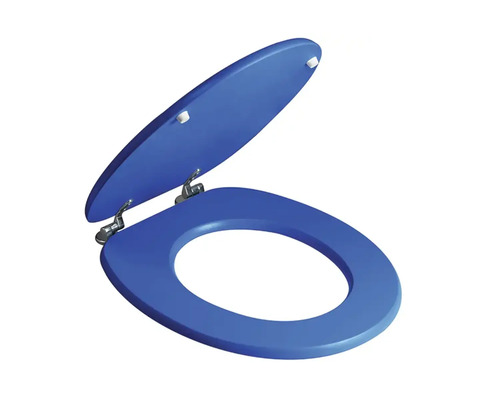 Capac WC universal Savini, închidere simplă, 37,5x44,3 cm, albastru electric Capac de toaletă albastru cu balamale cromate