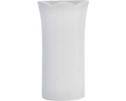 Vază de flori albă cu margine superioară crestata