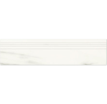 Treaptă gresie rectificată MIRAVA LUCCA Bianco gri lucios 29,5x120 cm