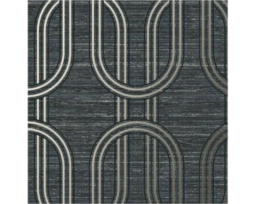 Tapet vlies Indulgent Geo Onyx model grafic negru/argintiu 10,05x0,53 m