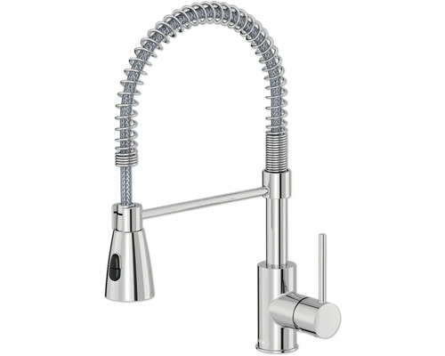 Baterie de bucătărie cu scurgere flexibilă și baterie monocomandă