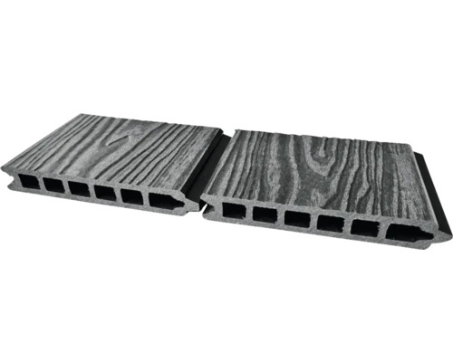 Două scânduri de terasă din lemn compozit cu structură de lemn