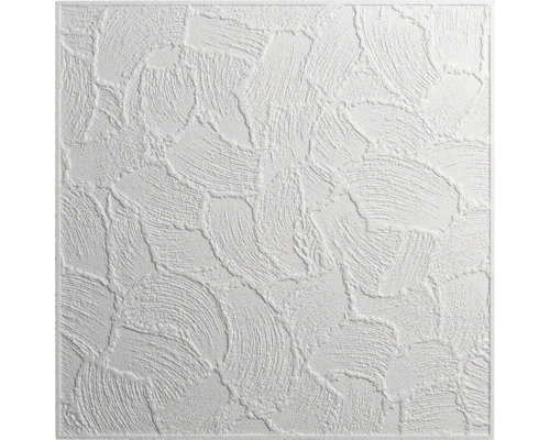 Placă tavan fals decorativ Valencia albă 50x50 cm, 8 buc./pachet Placă decorativă cu model curbat pentru placarea pereților și a tavanelor