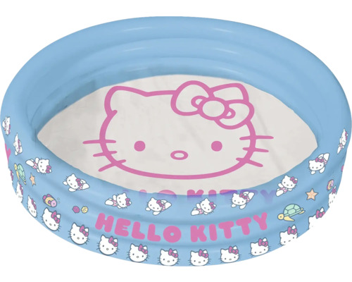 Piscină gonflabilă cu 3 inele Happy People Hello Kitty Ø 100 cm H 23 cm capacitate 90 l albastru